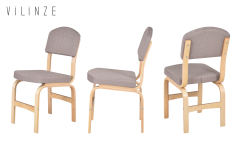 Vilinze Ege Sandalye Fırat Mutfak Masası Takımı - 80x120 cm Kahverengi - Traverten/Naturel - 4 Adet