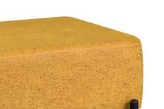 Vilinze Ege Fonksiyonel Siyah Ayak Antrasit Sehpalı Kare Puf Sarı