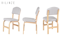 Vilinze Ege Sandalye Fırat Mutfak Masası Takımı - 80x120 cm Krem - Traverten/Naturel - 6 Adet