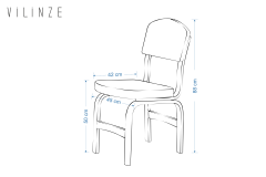 Vilinze Ege Sandalye Fırat Mutfak Masası Takımı - 80x120 cm Krem - Traverten/Naturel - 6 Adet