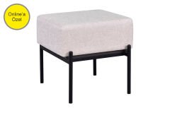 Ege Fonksiyonel Siyah Ayak Antrasit Sehpalı Kare Puf Krem