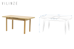 Vilinze Ege Sandalye Fırat Mutfak Masası Takımı - 80x120 cm Krem - Naturel - 6 Adet