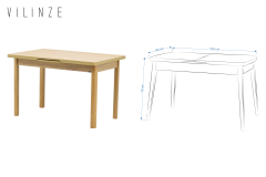 Vilinze Ege Sandalye Fırat Mutfak Masası Takımı - 80x120 cm Kahverengi - Naturel - 6 Adet