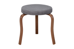 Ege Kestane Ahşap Ayak İstiflenebilir Mutfak-Balkon Taburesi 6 Adet - Gri