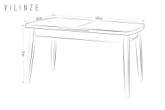 Vilinze Mir Ahşap Sandalye Aras Ahşap Mutfak Masası Takımı - 80x140 cm