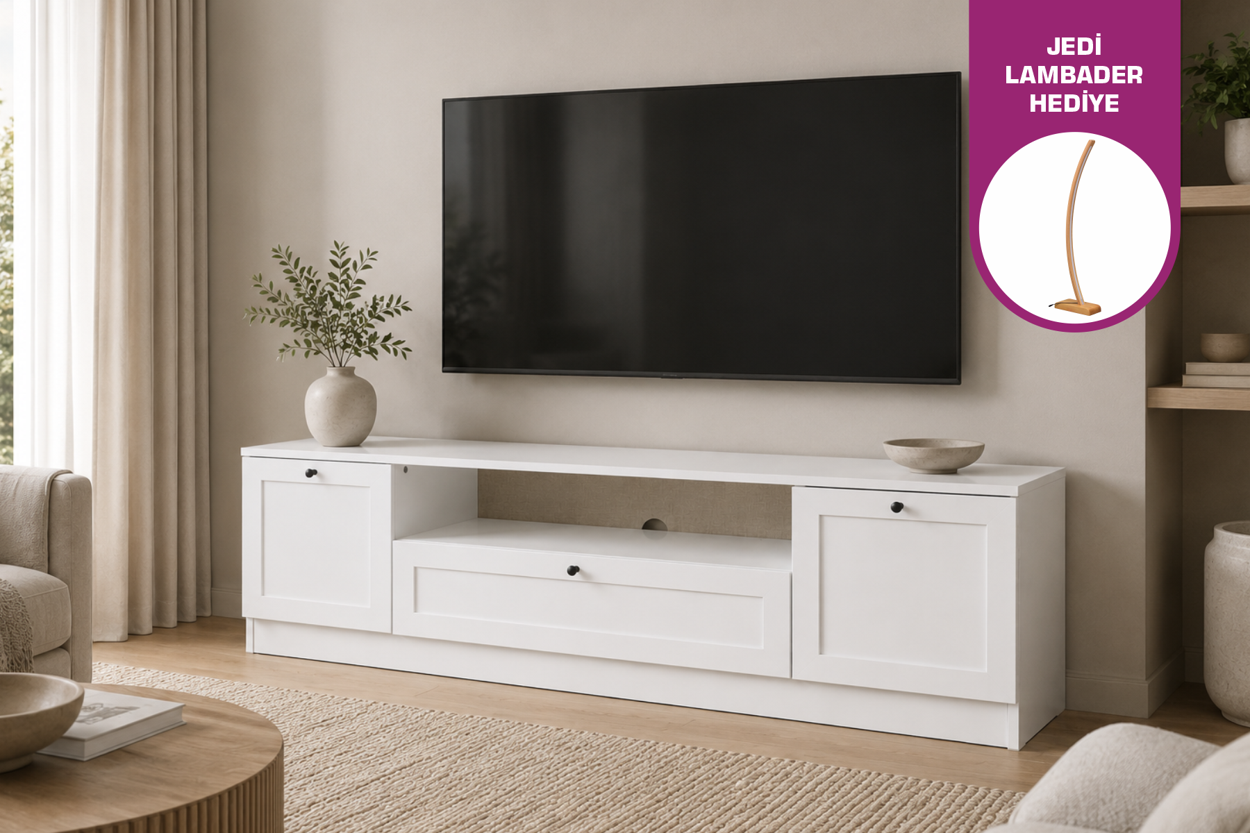 TERRA 160 Cm Kapaklı Raflı TV Ünitesi
