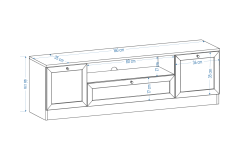 TERRA 160 Cm Kapaklı Raflı TV Ünitesi