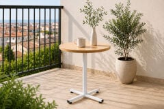 Payas Metal Ayak Mutfak Bahçe Balkon Bistro ve Cafe Masası 70x70 Cm