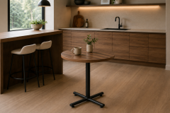 Payas Metal Ayak Mutfak Bahçe Balkon Bistro ve Cafe Masası 70x70 Cm Ceviz - Siyah