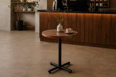 Payas Metal Ayak Mutfak Bahçe Balkon Bistro ve Cafe Masası 70x70 Cm Ceviz - Siyah