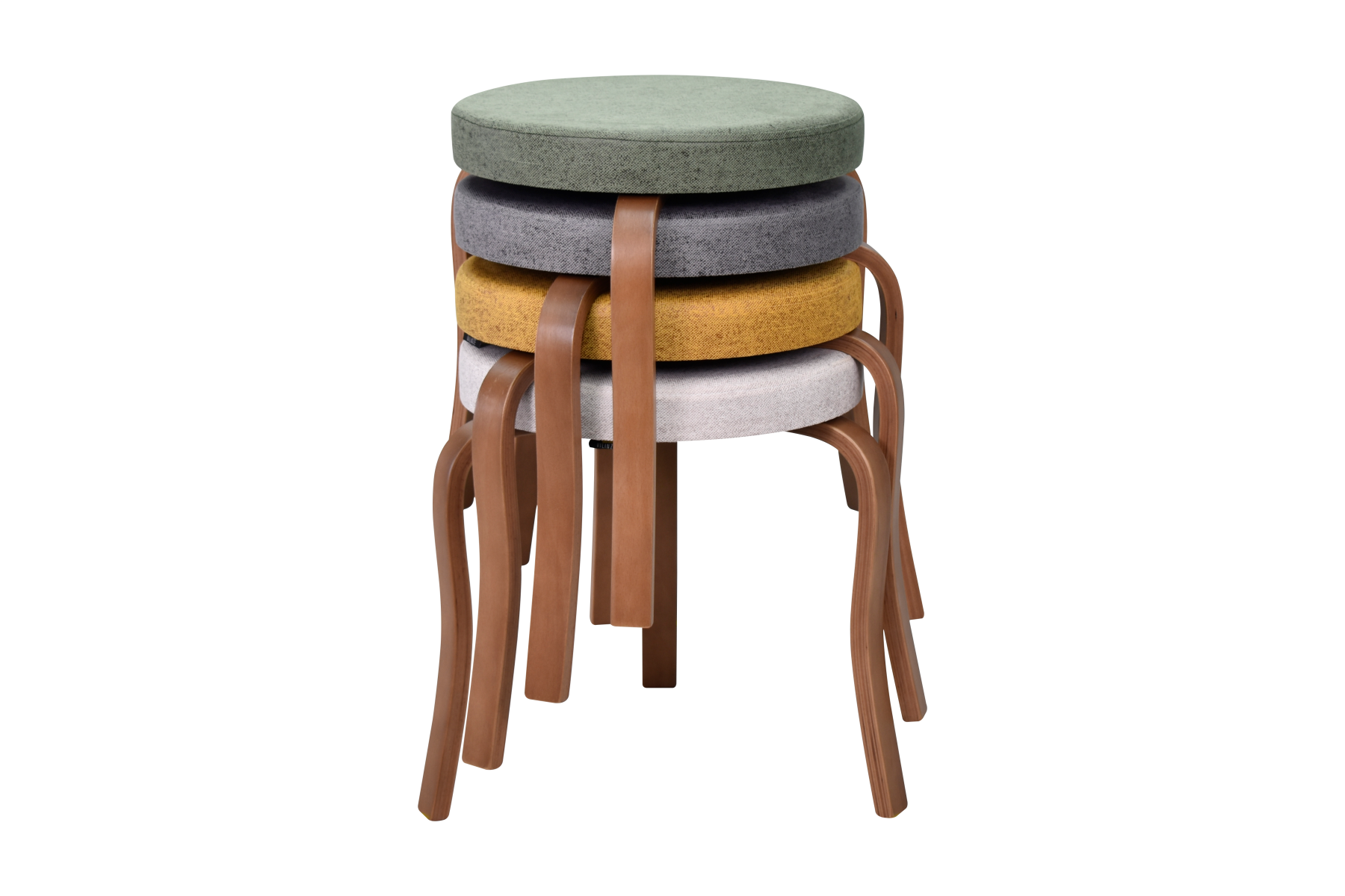 Vilinze Ege Kestane Ahşap Ayak İstiflenebilir Mutfak-Balkon Taburesi 4 Adet - Karışık 1