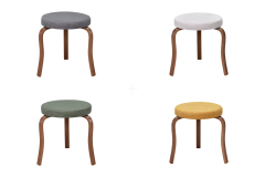 Vilinze Ege Kestane Ahşap Ayak İstiflenebilir Mutfak-Balkon Taburesi 4 Adet - Karışık 1