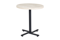 Payas Metal Ayak Mutfak Bahçe Balkon Bistro ve Cafe Masası 70x70 Cm Traverten - Siyah