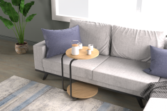 Vilinze Emr Çok Amaçlı Tekerlekli Siyah Ayak C Sehpa