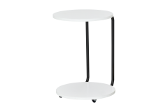 Vilinze Emr Çok Amaçlı Tekerlekli Siyah Ayak C Sehpa Beyaz