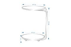 Vilinze Emr Çok Amaçlı Tekerlekli Siyah Ayak C Sehpa Kestane