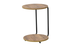 Vilinze Emr Çok Amaçlı Tekerlekli Siyah Ayak C Sehpa Kestane