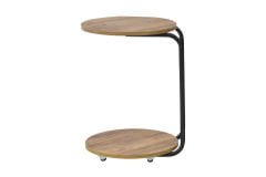 Vilinze Emr Çok Amaçlı Tekerlekli Siyah Ayak C Sehpa Kestane