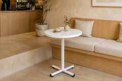 Payas Metal Ayak Mutfak Bahçe Balkon Bistro ve Cafe Masası 70x70 Cm Beyaz - Beyaz