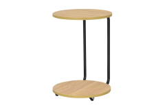 Vilinze Emr Çok Amaçlı Tekerlekli Siyah Ayak C Sehpa Naturel