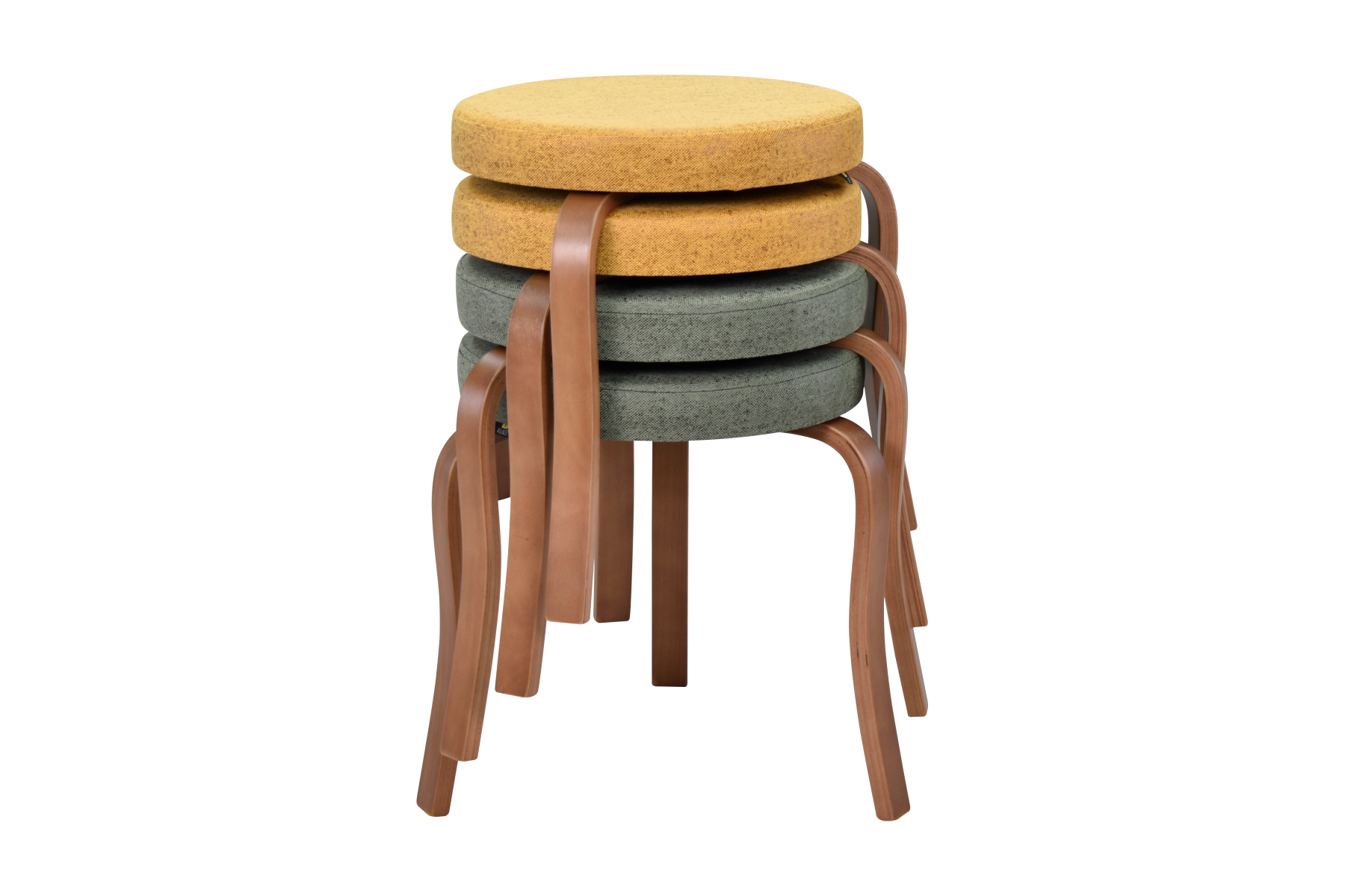 Vilinze Ege Kestane Ahşap Ayak İstiflenebilir Mutfak-Balkon Taburesi 4 Adet - Karışık 3