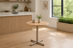 Payas Metal Ayak Mutfak Bahçe Balkon Bistro ve Cafe Masası 70x70 Cm Naturel - Vizon