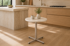 Payas Metal Ayak Mutfak Bahçe Balkon Bistro ve Cafe Masası 70x70 Cm Traverten - Vizon