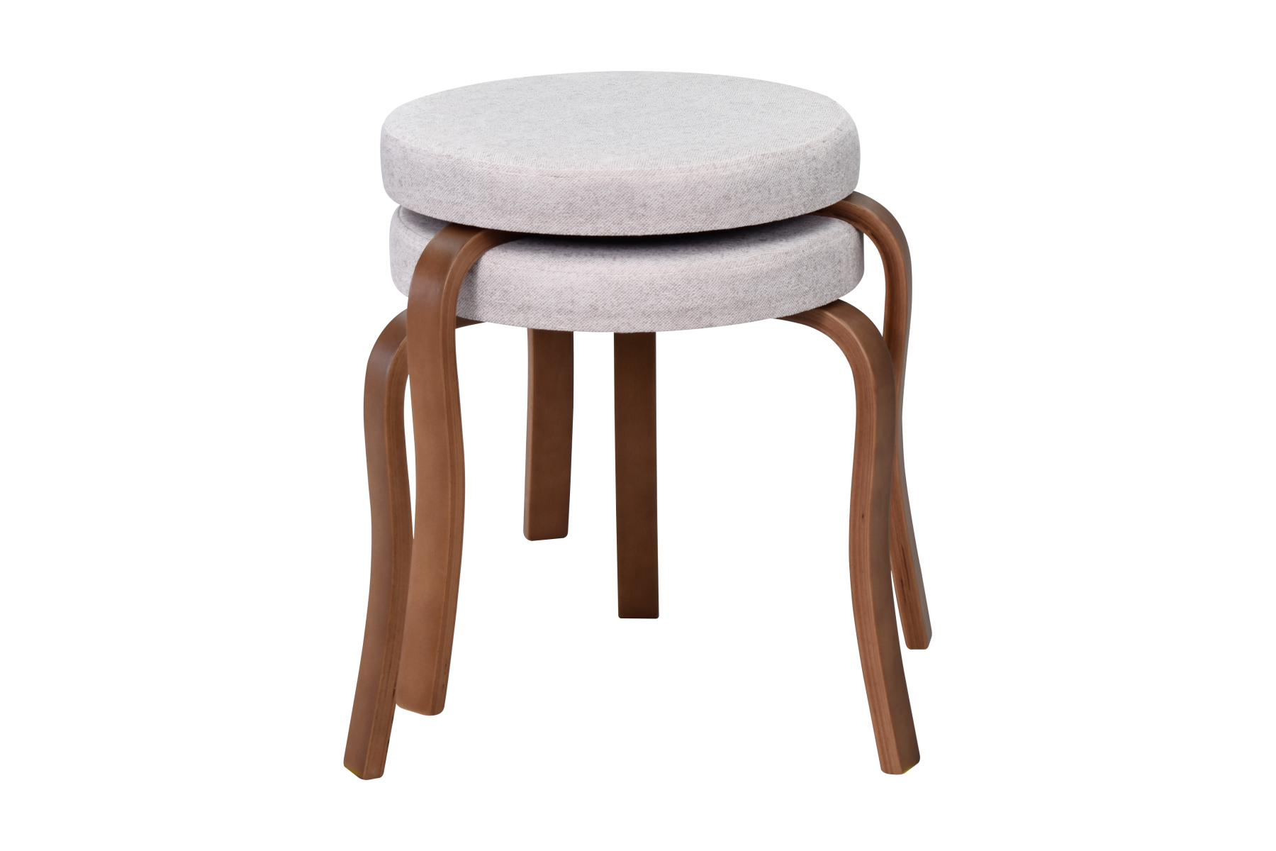 Vilinze Ege Kestane Ahşap Ayak İstiflenebilir Mutfak-Balkon Taburesi 2 Adet - Krem