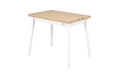 Avanos Ahşap Ayaklı Katlanır Kanatlı Mdf Mutfak Masası - 60x90+60 (90x120) cm Naturel - Beyaz