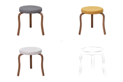 Ege Kestane Ahşap Ayak İstiflenebilir Mutfak-Balkon Taburesi 6 Adet - Karışık 3