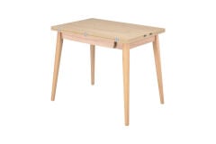 Avanos Ahşap Ayaklı Katlanır Kanatlı Mdf Mutfak Masası - 60x90+60 (90x120) cm Naturel - Naturel