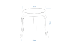 Ege Kestane Ahşap Ayak İstiflenebilir Mutfak-Balkon Taburesi 2 Adet - Sarı
