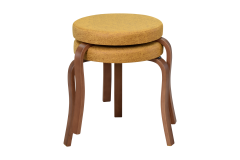 Ege Kestane Ahşap Ayak İstiflenebilir Mutfak-Balkon Taburesi 2 Adet - Sarı