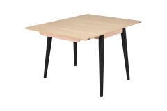 Avanos Ahşap Ayaklı Katlanır Kanatlı Mdf Mutfak Masası - 60x90+60 (90x120) cm Naturel - Siyah