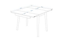 Avanos Ahşap Ayaklı Katlanır Kanatlı Mdf Mutfak Masası - 60x90+60 (90x120) cm Naturel - Siyah
