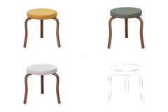 Ege Kestane Ahşap Ayak İstiflenebilir Mutfak-Balkon Taburesi 6 Adet - Karışık 2