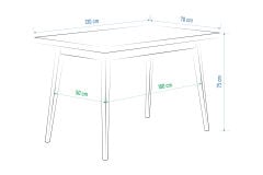 Vilinze Avanos Sabit Mdf Mutfak Masası - 70x120 Cm Ceviz - Ceviz