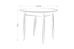 Vilinze Avanos Yuvarlak Sabit Mdf Mutfak Masası - Q90 Cm Ceviz - Ceviz