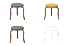 Ege Kestane Ahşap Ayak İstiflenebilir Mutfak-Balkon Taburesi Karışık 4 - 6 Adet