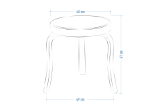 Ege Kestane Ahşap Ayak İstiflenebilir Mutfak-Balkon Taburesi Karışık 4 - 6 Adet