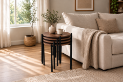 Vilinze Ay Siyah Metal Ayak Zigon Sehpa