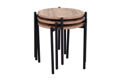 Vilinze Ay Siyah Metal Ayak Zigon Sehpa