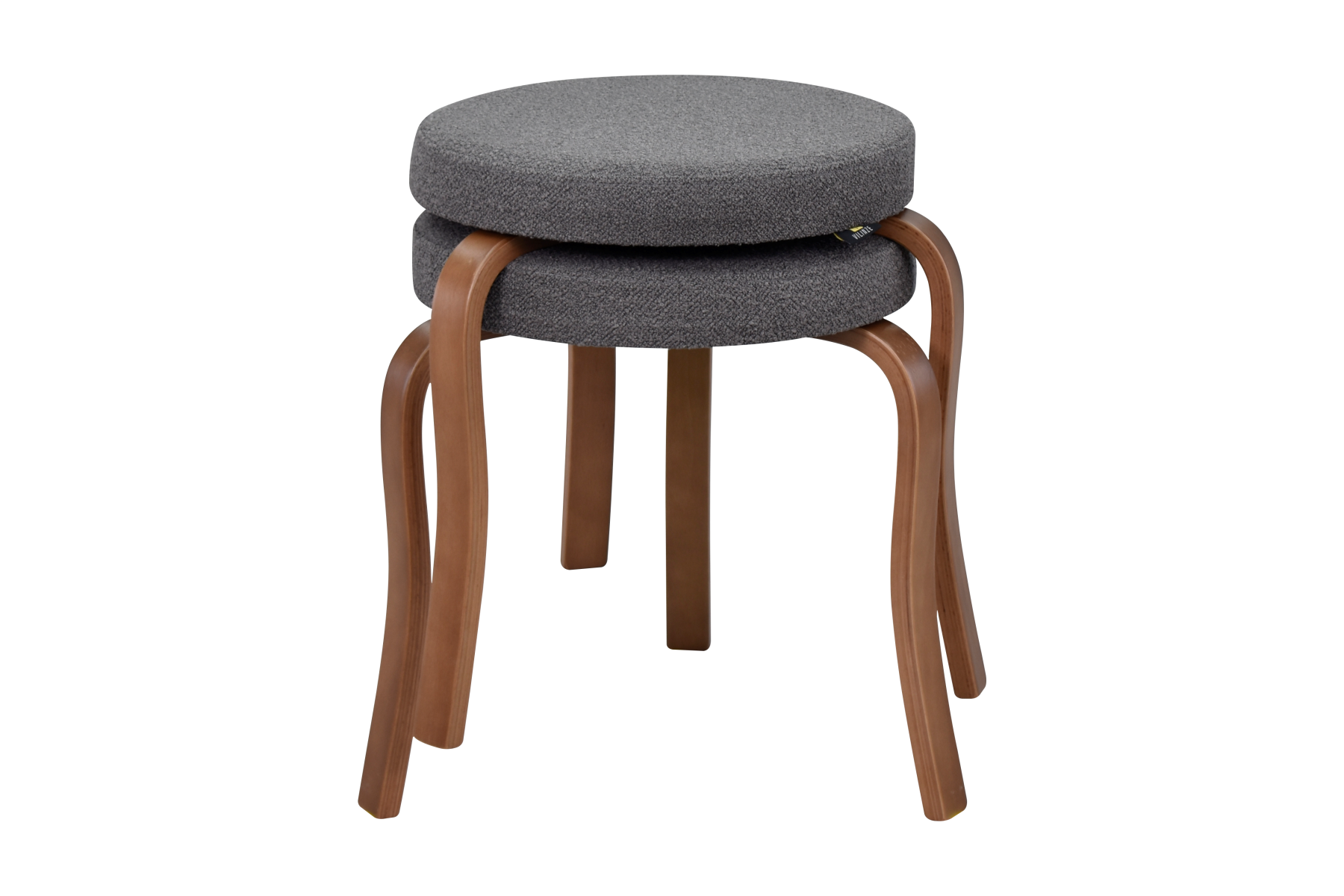 Ege Teddy Kestane Ahşap Ayak İstiflenebilir Mutfak-Balkon Taburesi Antrasit - 2 Adet