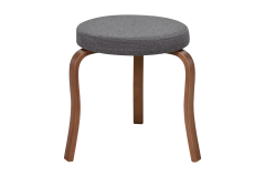 Ege Teddy Kestane Ahşap Ayak İstiflenebilir Mutfak-Balkon Taburesi Antrasit - 2 Adet