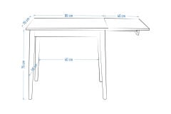 Vilinze Avanos Katlanır Mdf Ahşap Mutfak Masası - 70x80 cm (70x120 cm) Ceviz - Ceviz