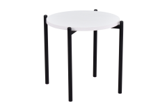 Vilinze Ay Siyah Metal Ayak Zigon Sehpa Beyaz - 3 Adet