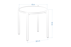 Vilinze Ay Siyah Metal Ayak Zigon Sehpa Beyaz - 3 Adet