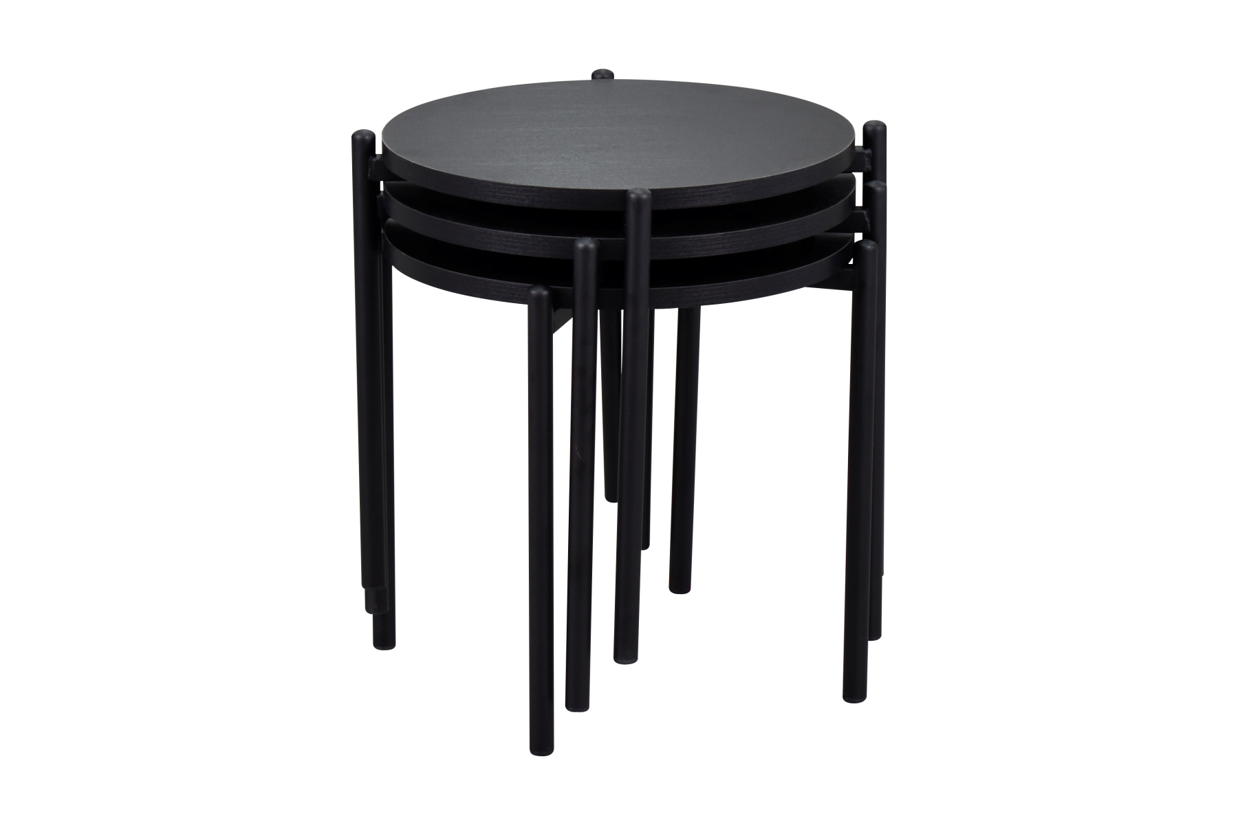 Vilinze Ay Siyah Metal Ayak Zigon Sehpa Siyah - 3 Adet