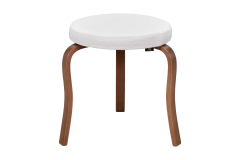 Ege Teddy Kestane Ahşap Ayak İstiflenebilir Mutfak-Balkon Taburesi Beyaz - 6 Adet