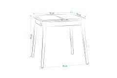 Vilinze Avanos Ahşap Katlanır Kanatlı Mdf Mutfak Masası - 70x70+70 (70x140) cm Ceviz - Ceviz